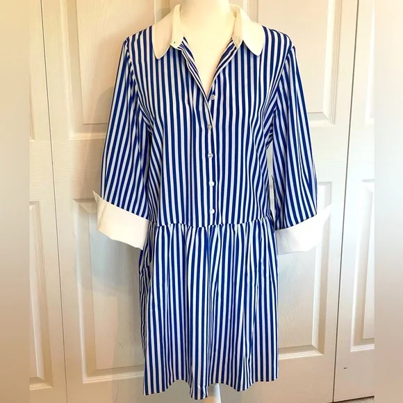 tuckernuck blue striped dress Blue Stripe Embroidery Mini Corinne Dress